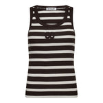 GrannyCC Rib Emb. Tank Top - OffWhite/DarkBrown - Co'couture