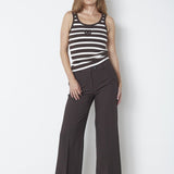 GrannyCC Rib Emb. Tank Top - OffWhite/DarkBrown - Co'couture