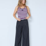 GrannyCC Rib Emb. Tank Top - OffWhite/Plum - Co'couture