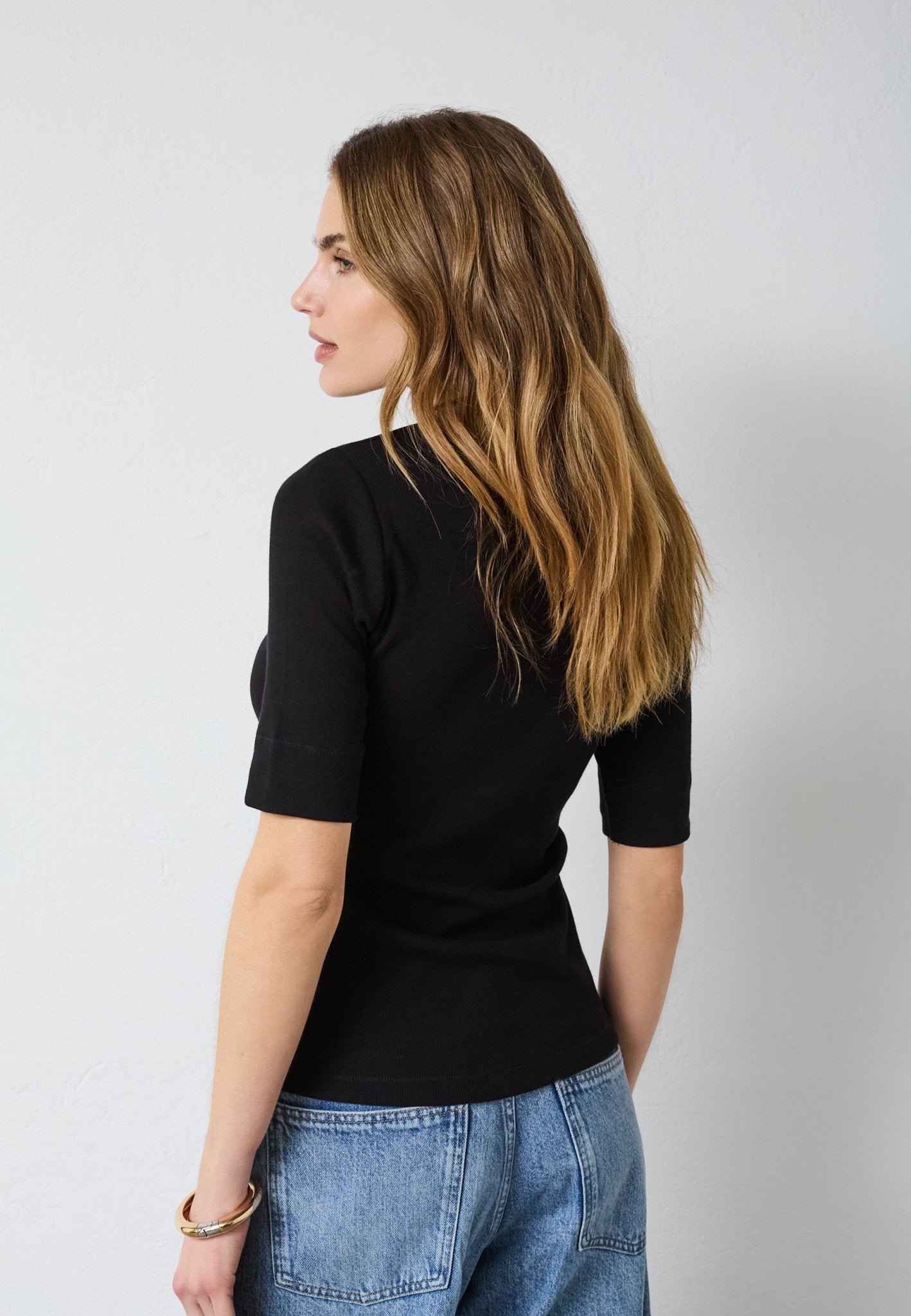 GrannyCC Rib SS O - Tee - Black - Co'couture