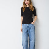 GrannyCC Rib SS O - Tee - Black - Co'couture