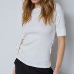 GrannyCC Rib SS O - Tee - Off white - Co'couture