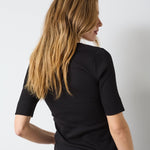 GrannyCC Rib SS V - Tee - Black - Co'couture