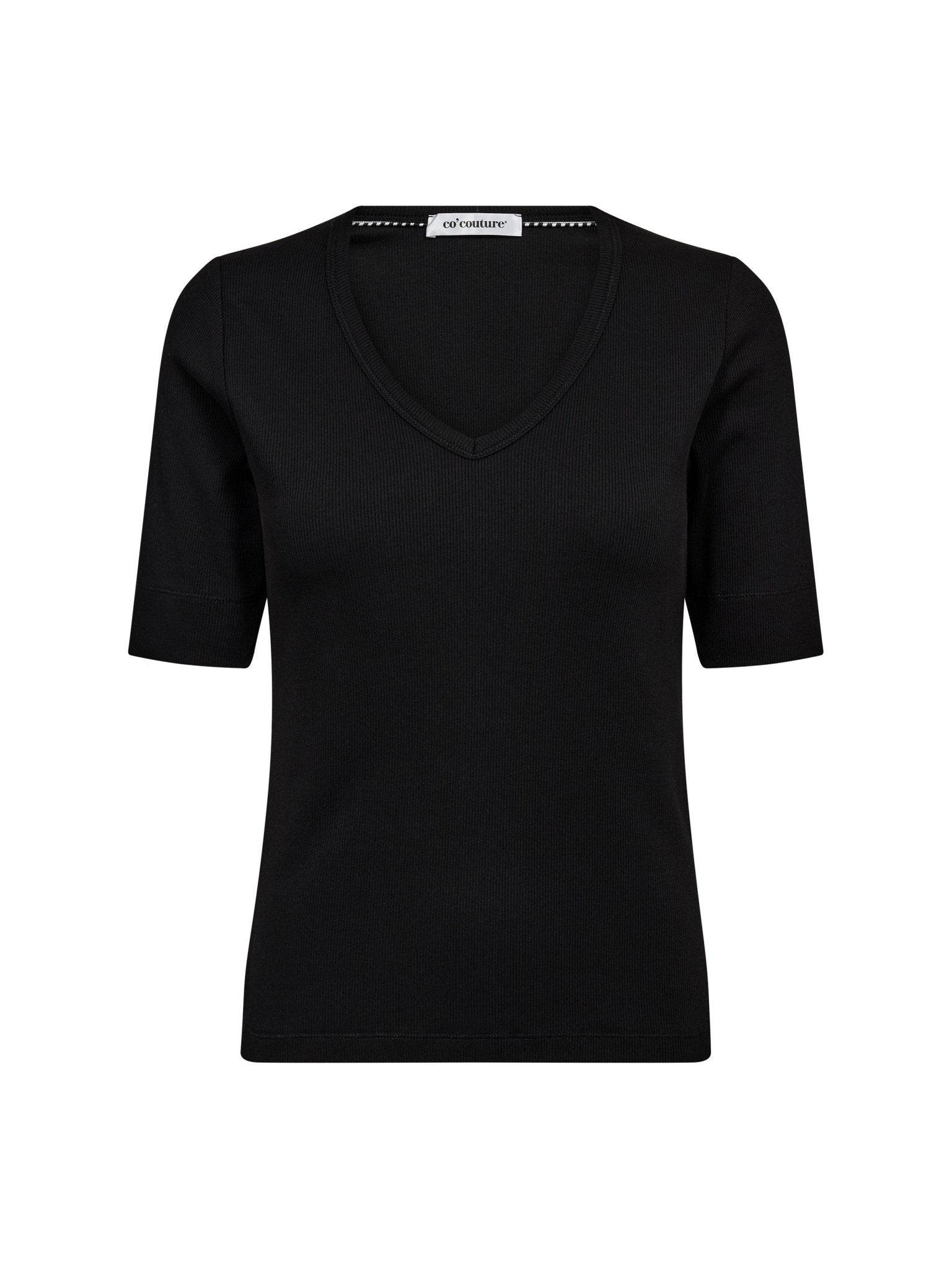 GrannyCC Rib SS V - Tee - Black - Co'couture