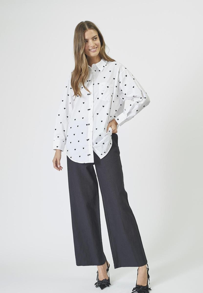 HeartCC Oversize Shirt - White - Co'couture