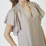 HeraCC SS Frill Dress - Walnut - Co'couture