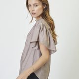 HeraCC SS Frill Top - Walnut - Co'couture