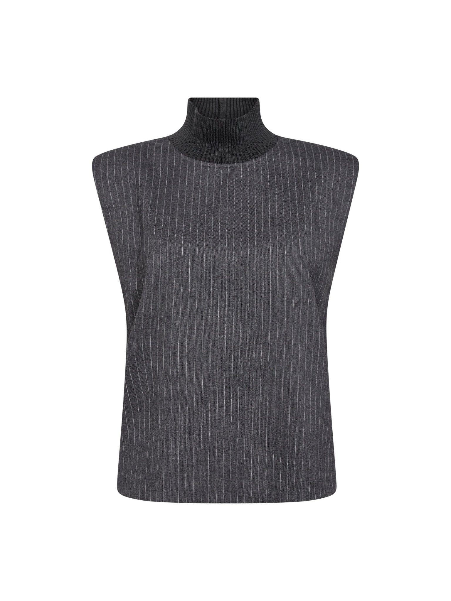 IdaCC Pin Stripe Top - Mid Grey - Co'couture