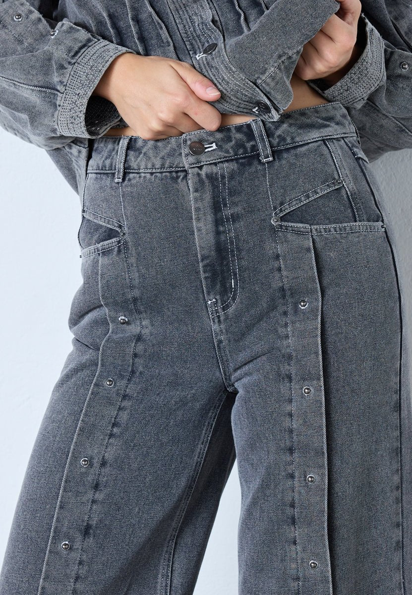 KellanCC Button Jeans - Mid Grey - Co'couture