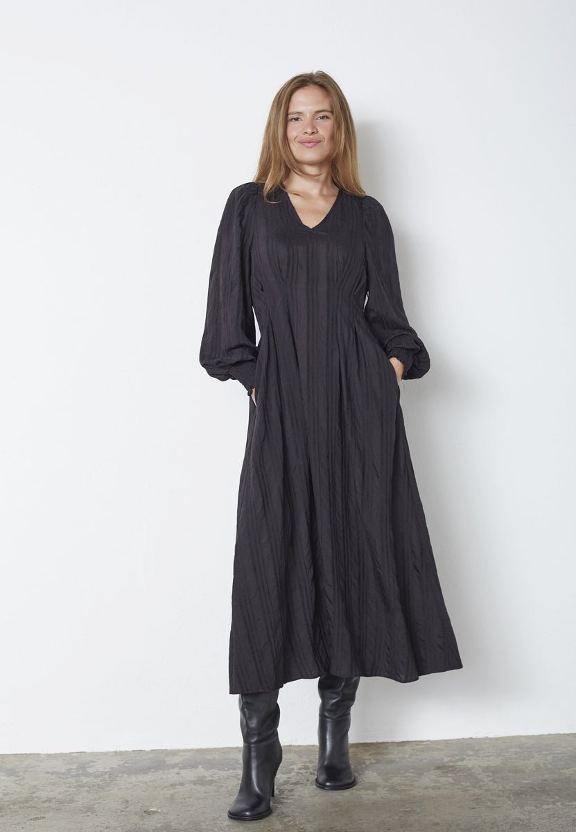 KesiCC Pleat LS Dress - Black - Co'couture