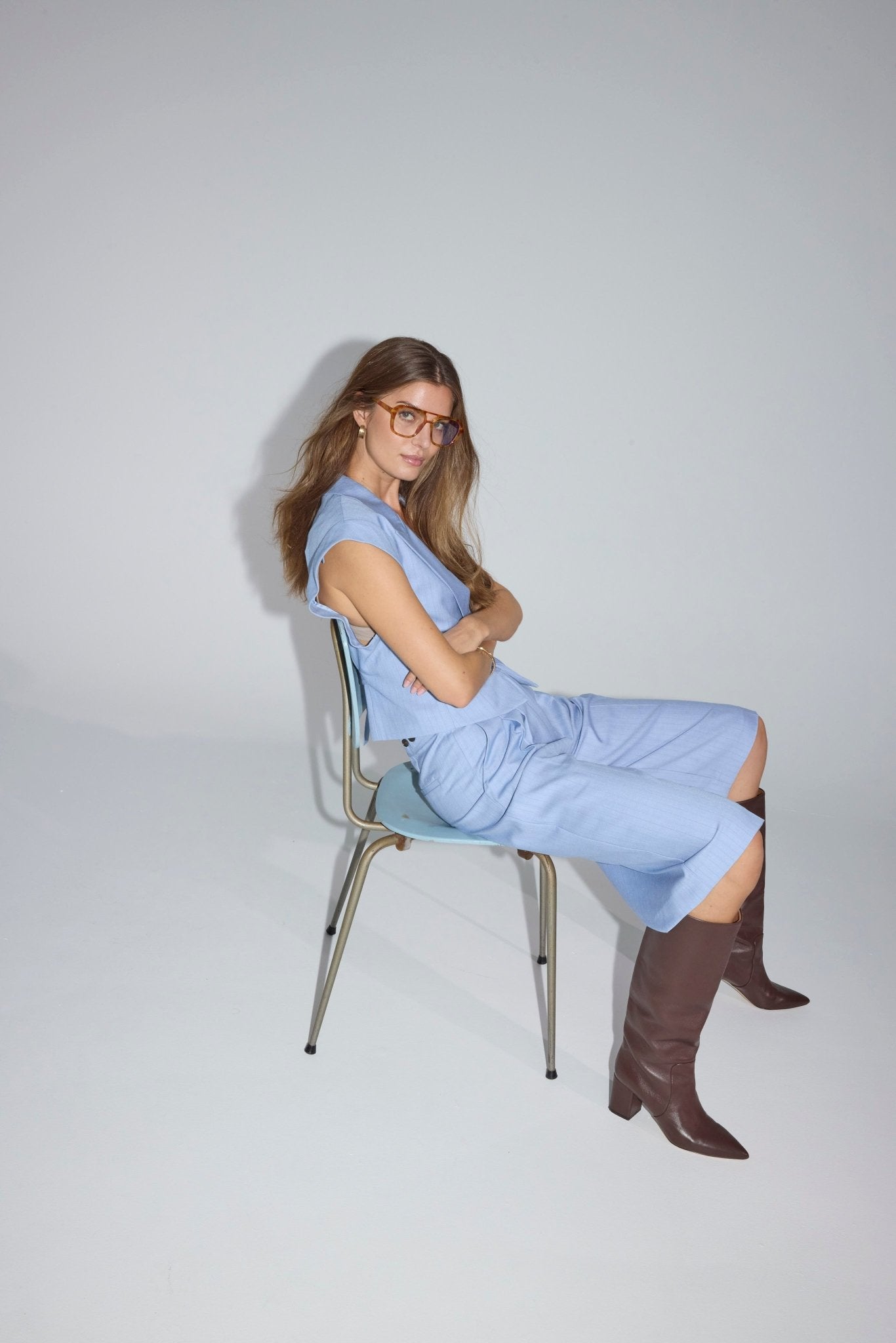 KianaCC Pin Pleat Bermuda - Pale Blue - Co'couture