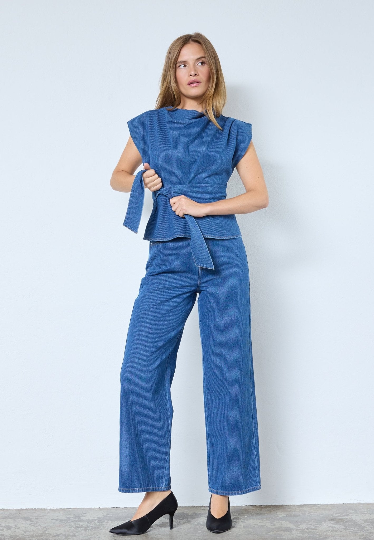 KimmyCC Pleat Top - Dark Denim - Co'couture