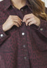 LeoCC Denim Crop Shirt - Winered