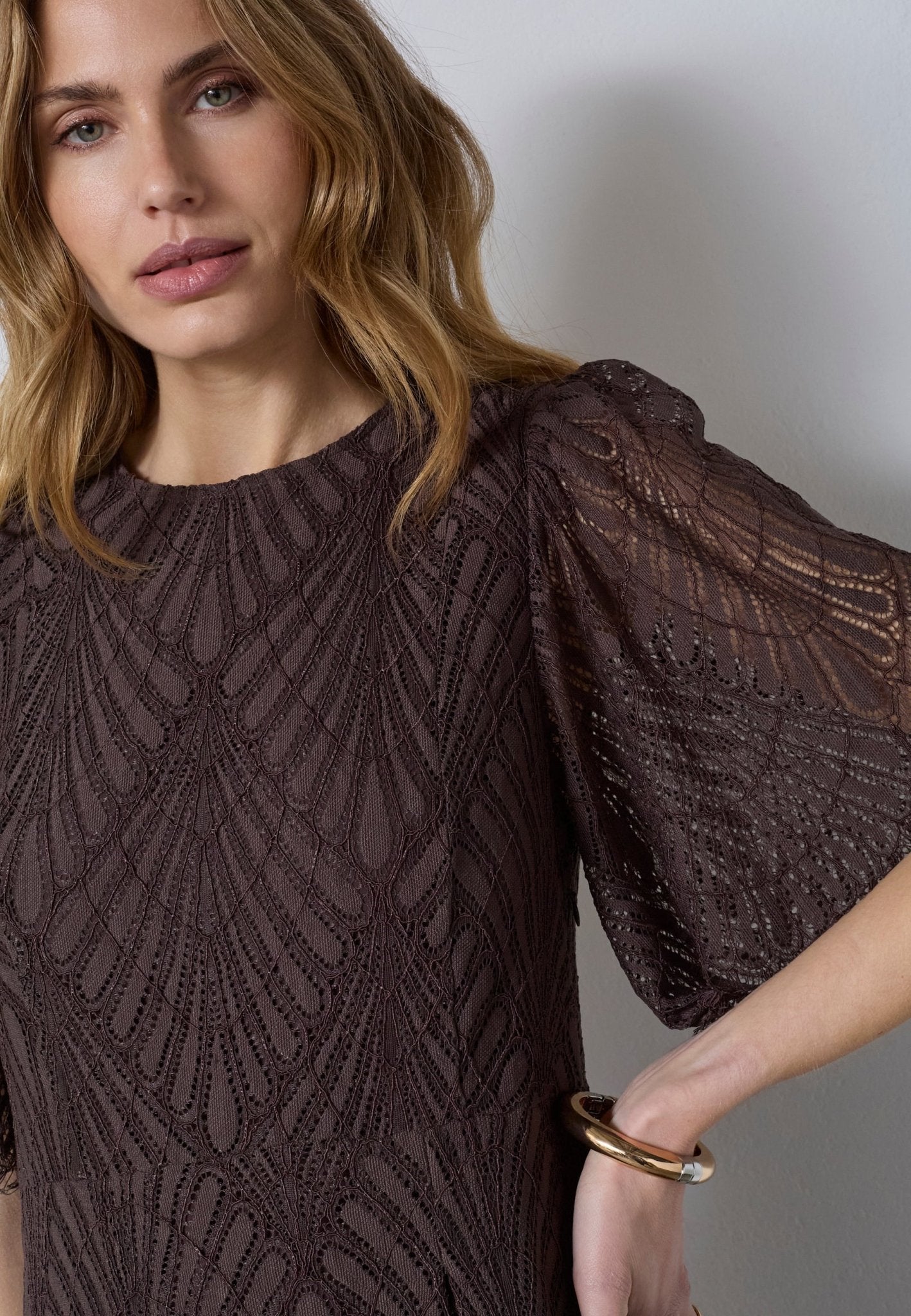 LetiCC Lace Maxi Dress - Dark Brown - Co'couture