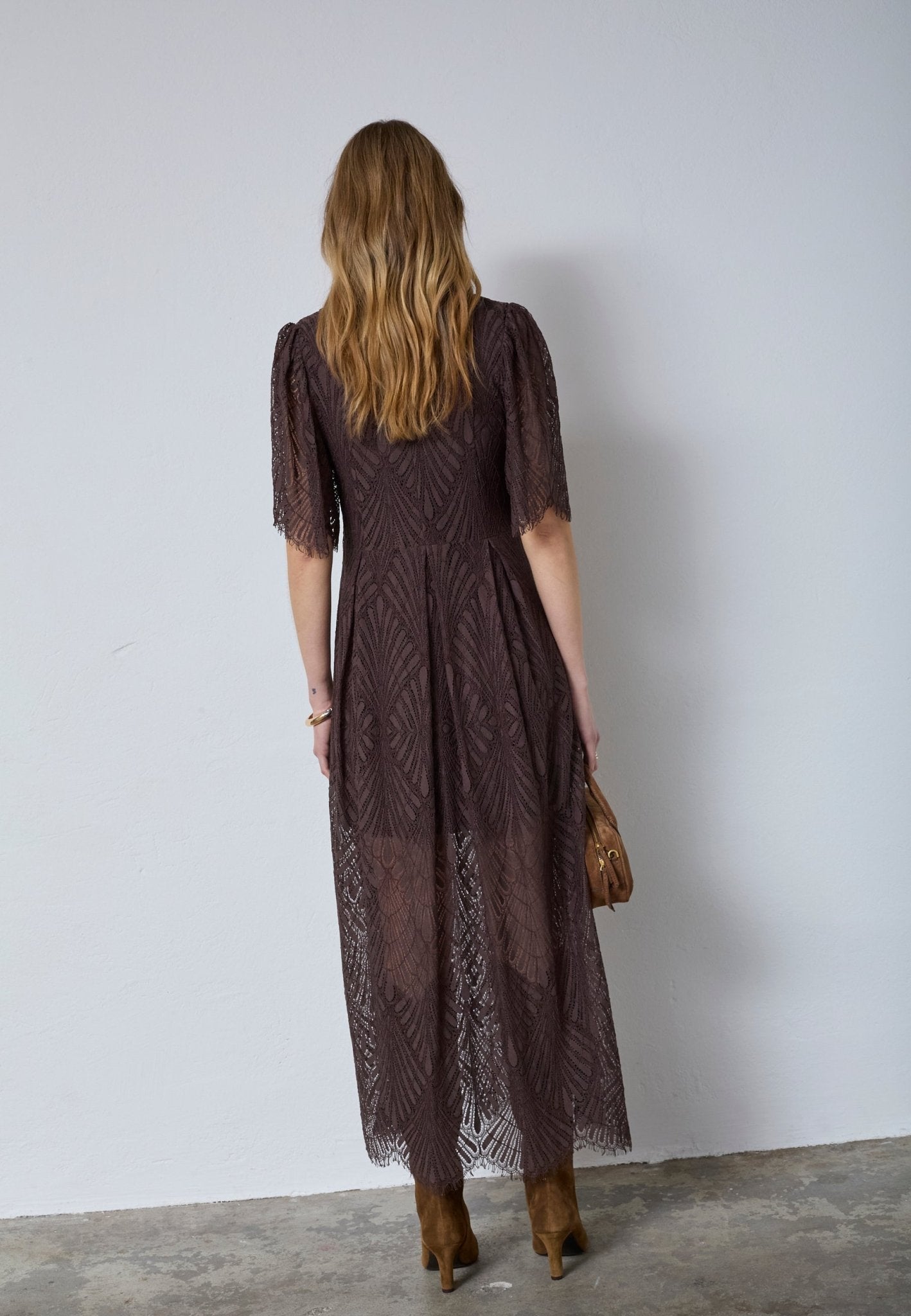 LetiCC Lace Maxi Dress - Dark Brown - Co'couture