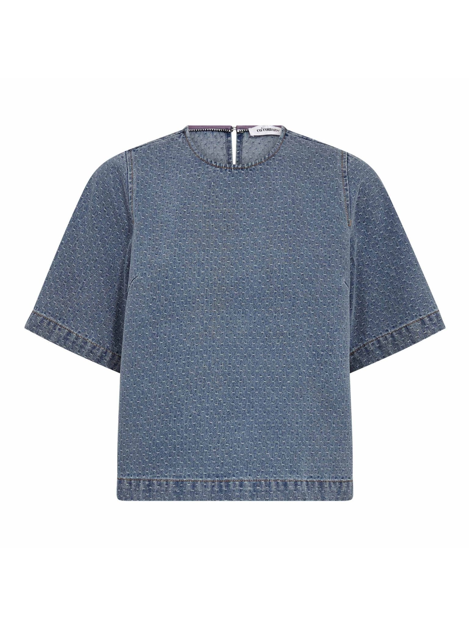 LovaCC Denim SS Blouse - Denim blue - Co'couture