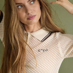 LueCC Pointelle Polo Knit - Bone - Co'couture