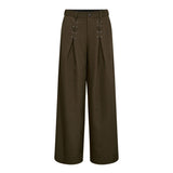 LunaCC Eyelet Wide Pant - Military Olive - Co'couture