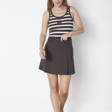 LunaCC Pocket Pleat Mini Skirt - Dark Brown - Co'couture