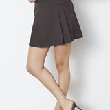 LunaCC Pocket Pleat Mini Skirt - Dark Brown - Co'couture