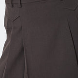 LunaCC Pocket Pleat Mini Skirt - Dark Brown - Co'couture