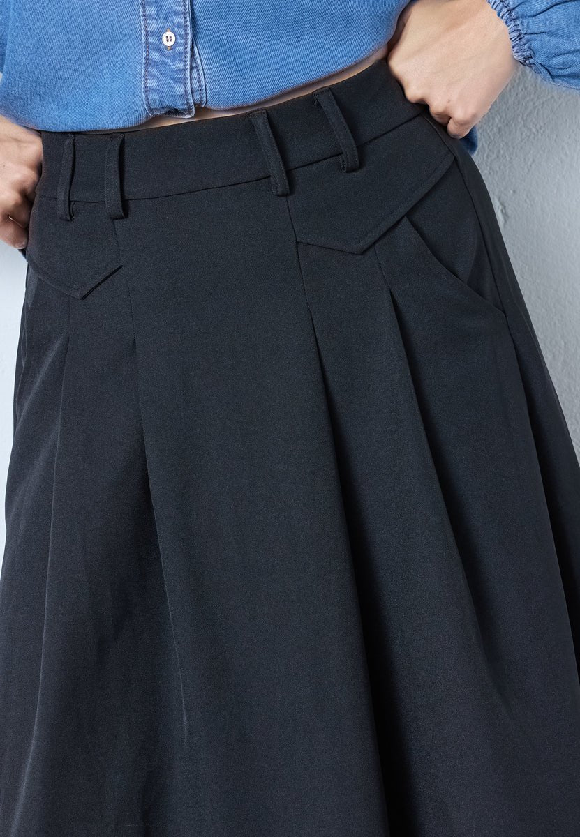 LunaCC Pocket Pleat Skirt - Black - Co'couture