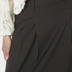 LunaCC Pocket Pleat Skirt - Dark Brown - Co'couture