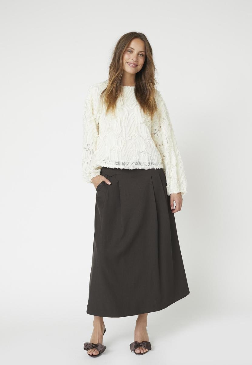 LunaCC Pocket Pleat Skirt - Dark Brown - Co'couture