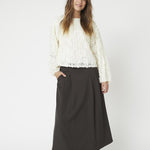 LunaCC Pocket Pleat Skirt - Dark Brown - Co'couture