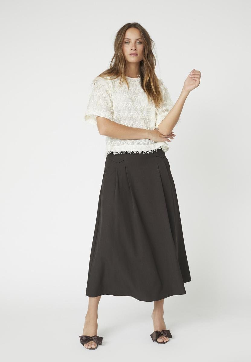 LunaCC Pocket Pleat Skirt - Dark Brown - Co'couture