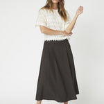 LunaCC Pocket Pleat Skirt - Dark Brown - Co'couture