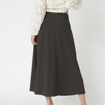 LunaCC Pocket Pleat Skirt - Dark Brown - Co'couture