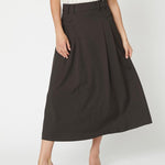LunaCC Pocket Pleat Skirt - Dark Brown - Co'couture