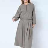 LunaCC Pocket Pleat Skirt - Walnut - Co'couture