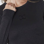 MannyCC Lurex Emb L/S Tee - Black - Co'couture