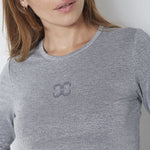 MannyCC Lurex Emb L/S Tee - Silver - Co'couture