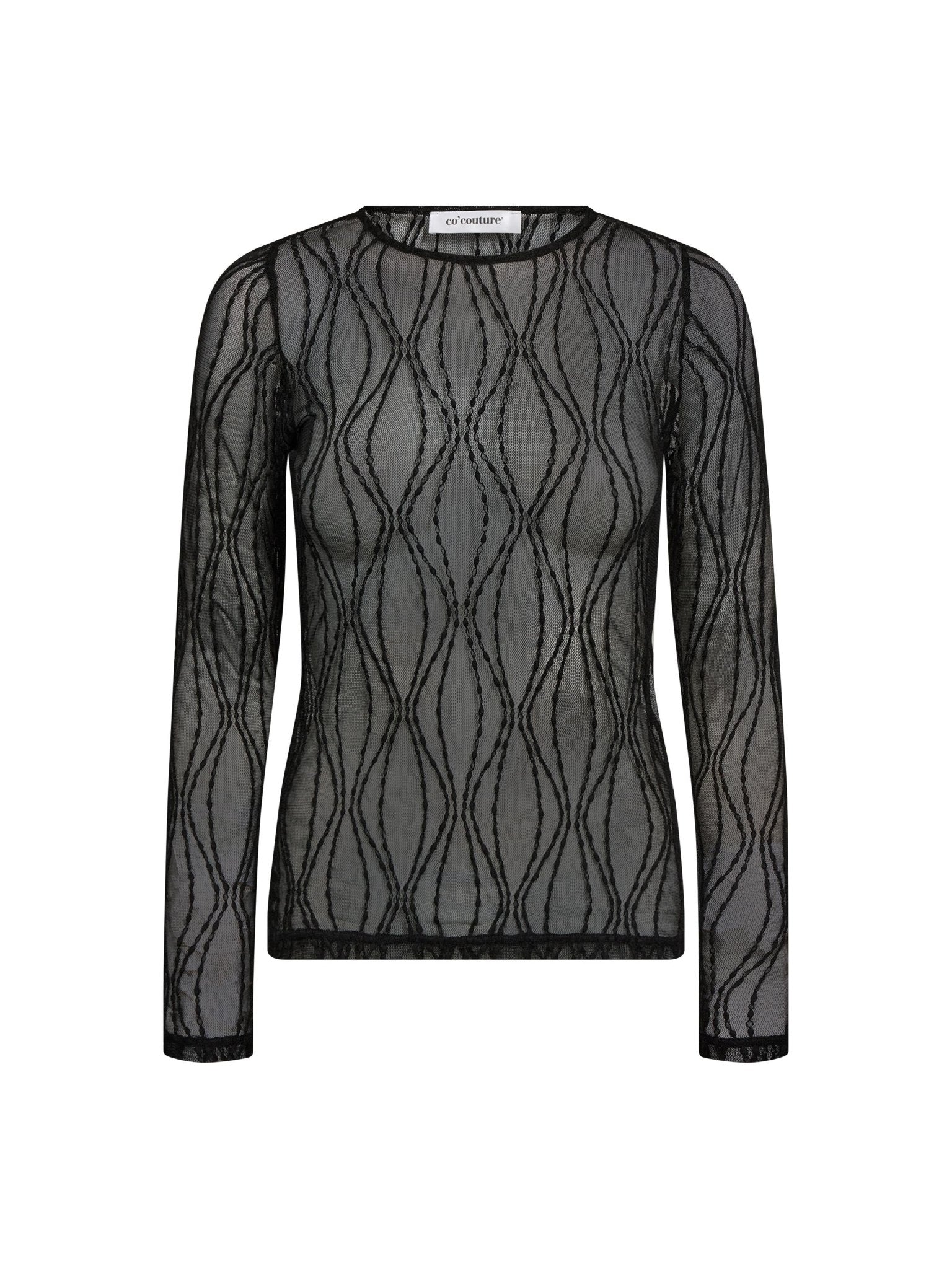 MarcyCC Mesh O - blouse - Black - Co'couture