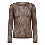 MarcyCC Mesh O - blouse - Mocca - Co'couture