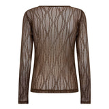 MarcyCC Mesh O - blouse - Mocca - Co'couture