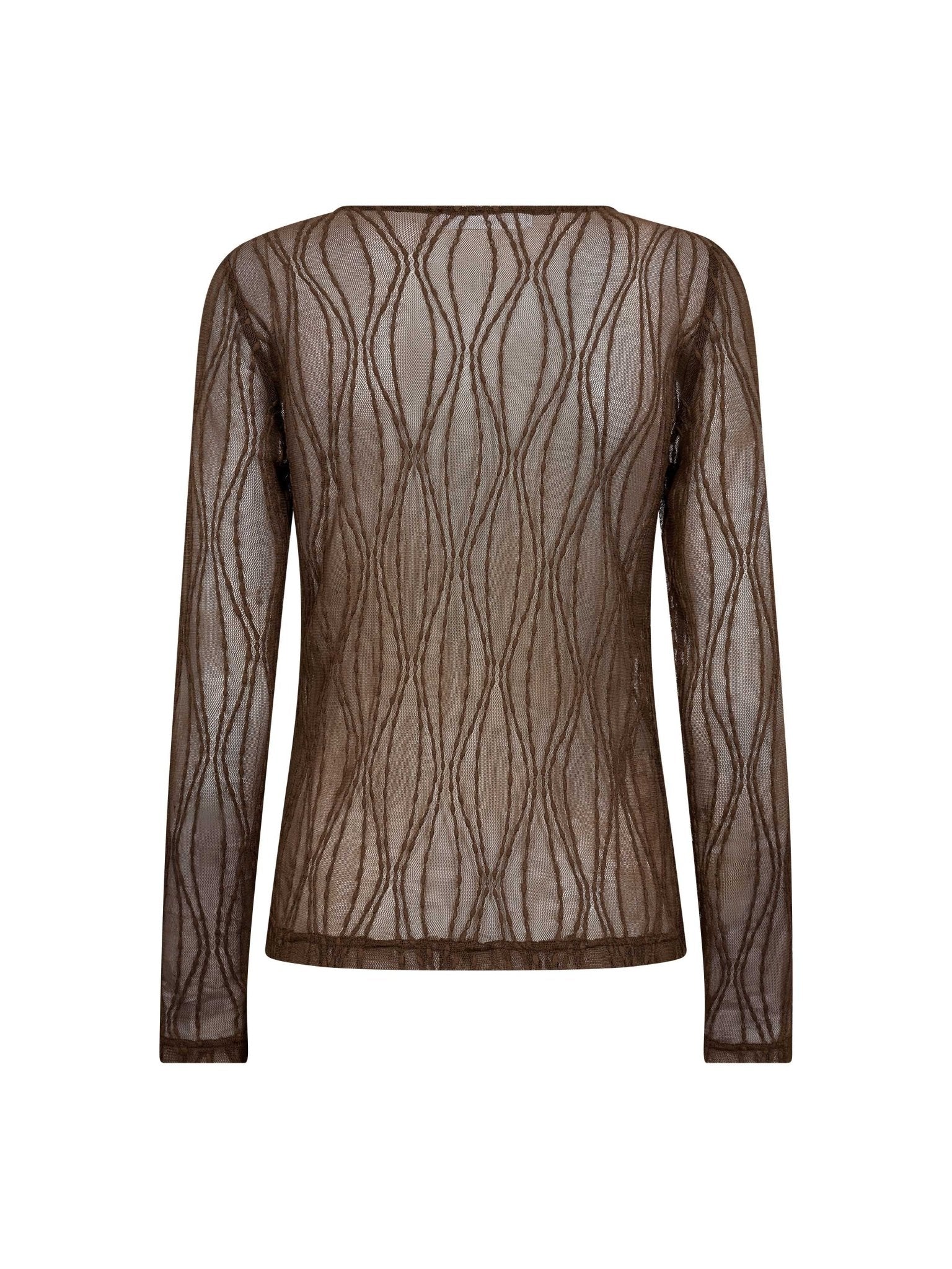 MarcyCC Mesh O - blouse - Mocca - Co'couture