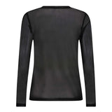 Mesh O - Neck Blouse - Black - Co'couture