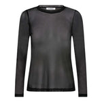 Mesh O - Neck Blouse - Black - Co'couture