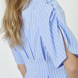 MicaCC Stripe Pleat Dress - Pale Blue - Co'couture