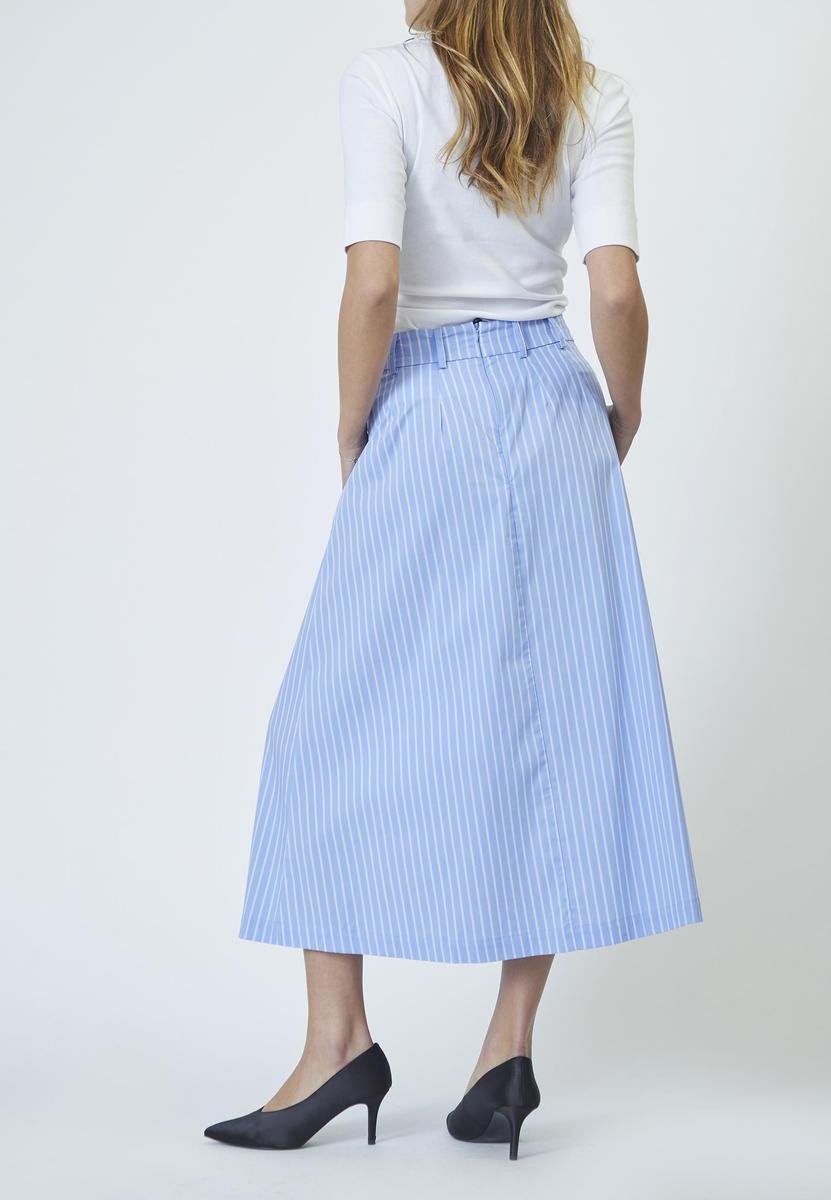 MicaCC Stripe Pleat Skirt - Pale Blue - Co'couture