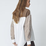 MioCC Stripe Shirt - Dark Brown - Co'couture