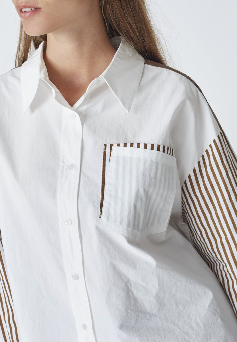 MioCC Stripe Shirt - Dark Brown - Co'couture