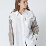 MioCC Stripe Shirt - Dark Brown - Co'couture