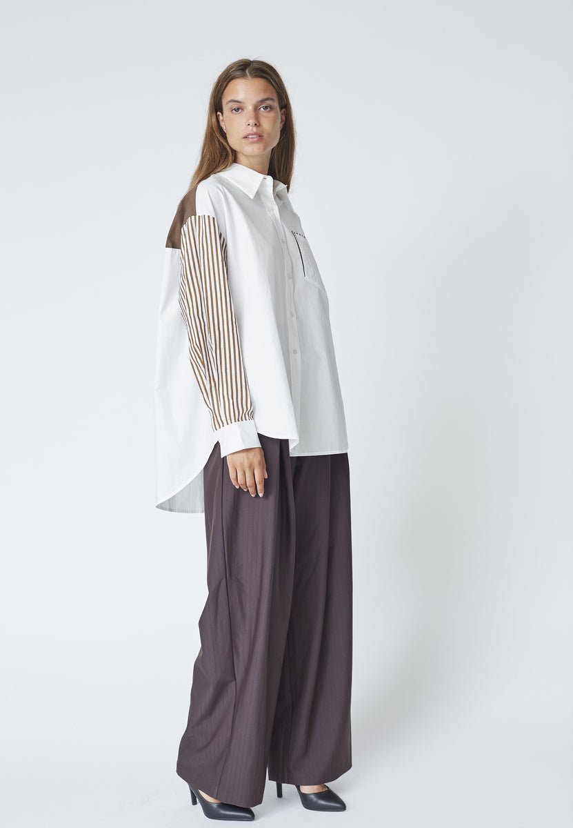 MioCC Stripe Shirt - Dark Brown - Co'couture