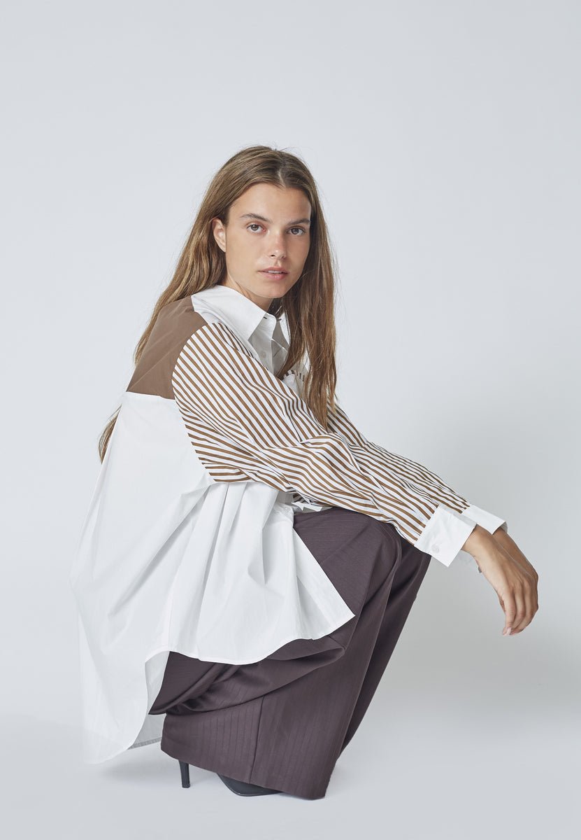 MioCC Stripe Shirt - Dark Brown - Co'couture