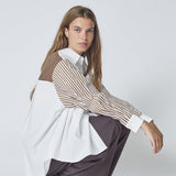MioCC Stripe Shirt - Dark Brown - Co'couture